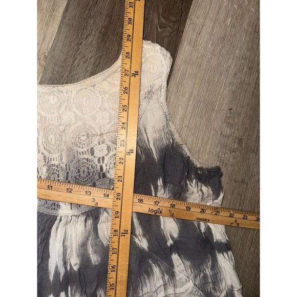Tie-Dye Sleeveless Blouse With Lace Detail Size 1X 100% Cotton - Picture 5 of 5